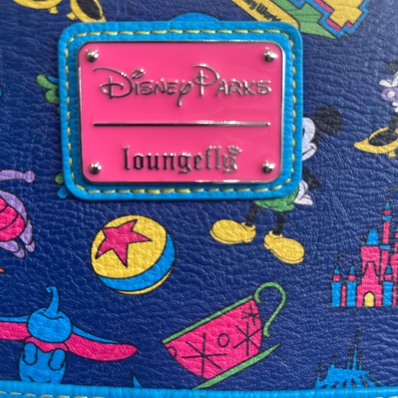 Disney Parks 2024 Loungefly Mini Backpack Mickey Minnie AOP NWT - Picture 13 of 14